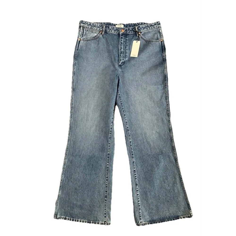 Wrangler Bonnie 683 Loose Flare Jeans Womens 33x34 Blue NEW High Rise Denim